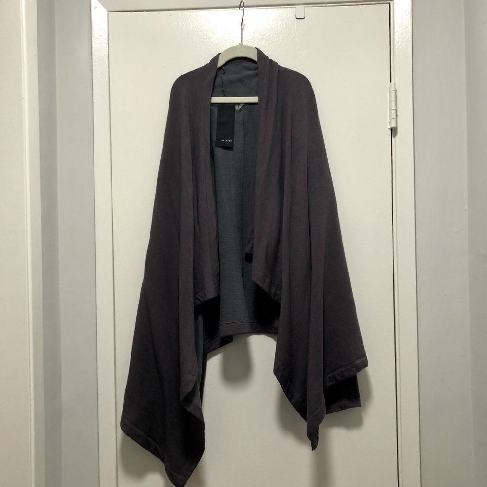 HEATHER Fleece Waterfall Two Pocket Cardigan - Small Petite